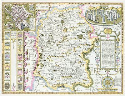 Wiltshire, engraved by Jodocus Hondius from John Speed